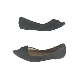 Tahari Diane Black Pointed Toe Buckle Ballet Flats Womens Size 10 FT20416-01